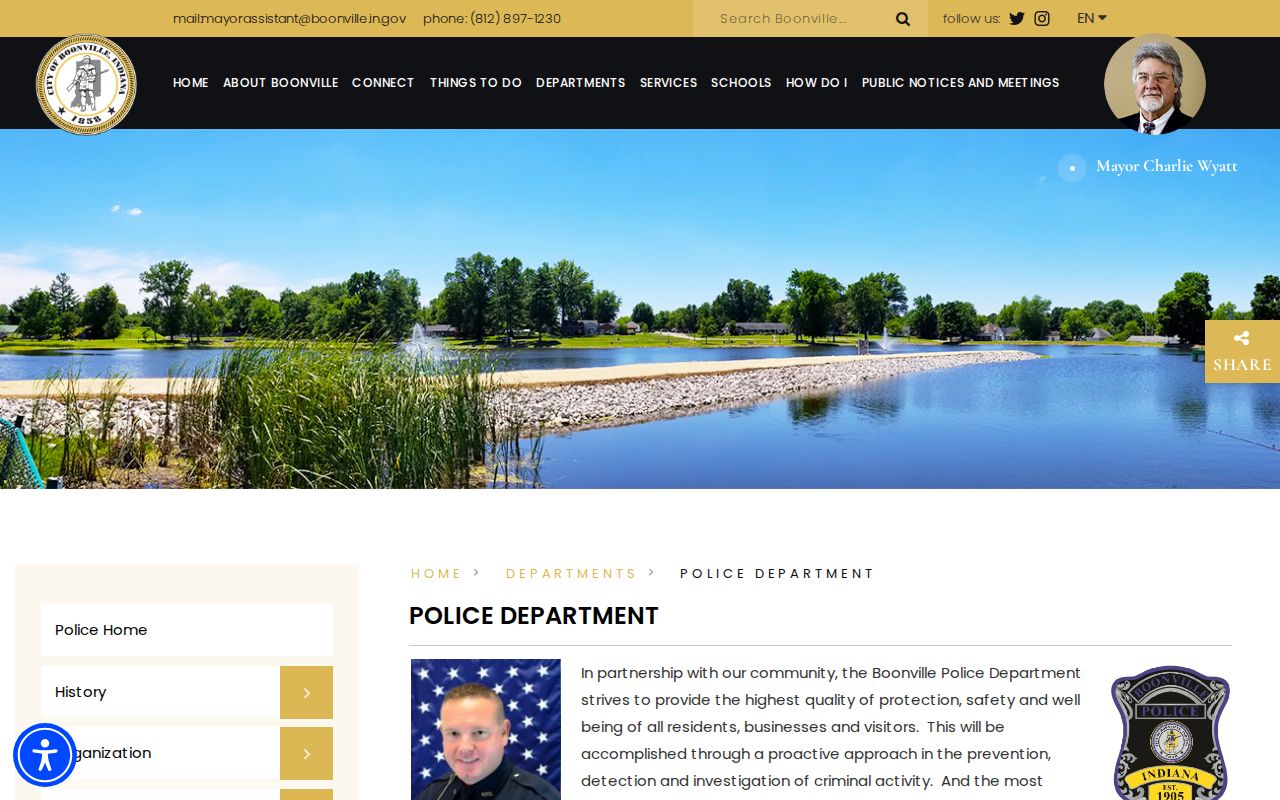 Boonville Police Department arrest records page
