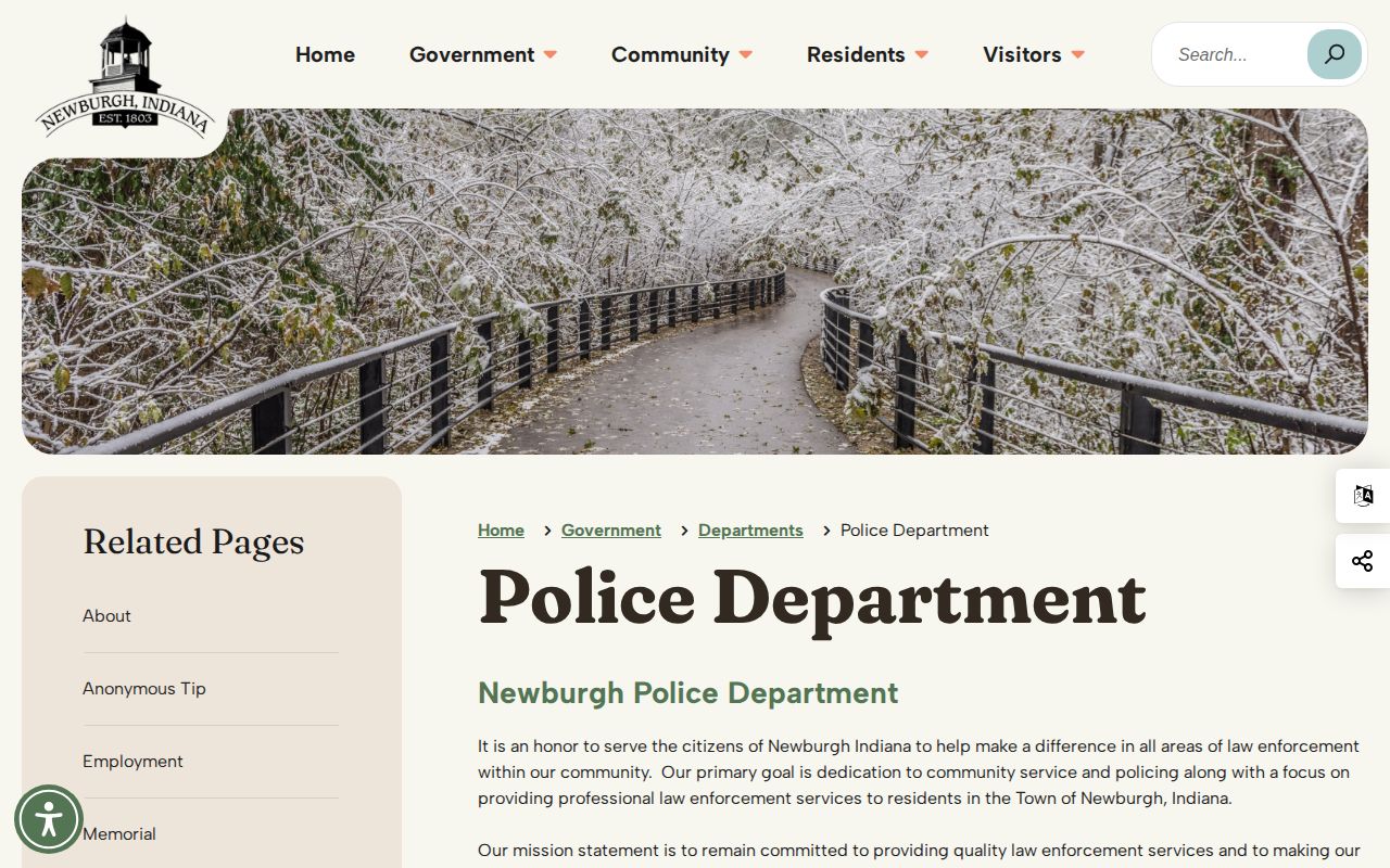 Newburgh Police Department arrest records information